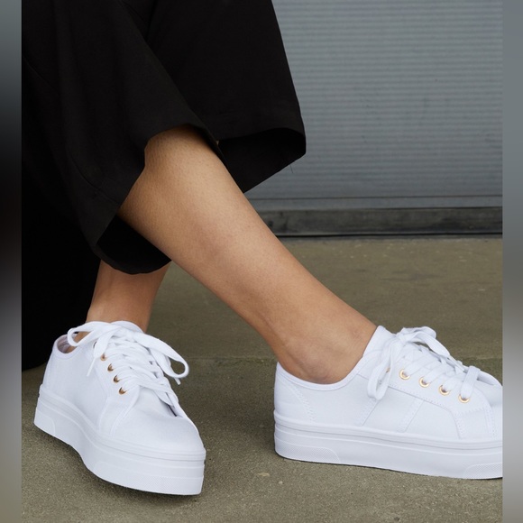 🤍BNWT White platform sneakers 6/37 RUBI - Picture 7 of 14